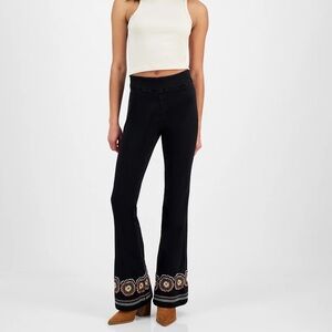 DRIFTWOOD Embroidered Wyatt Pull On Slim Flare Jeans-L